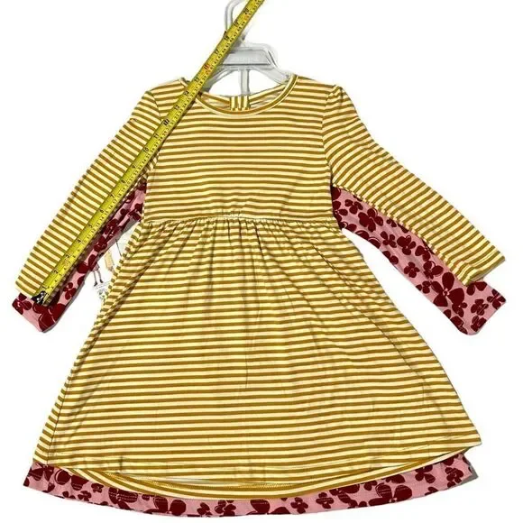 Member's Mark Girls' 2 Pack Dress Red Floral/Stripe Size 3T - Picture 15 of 15